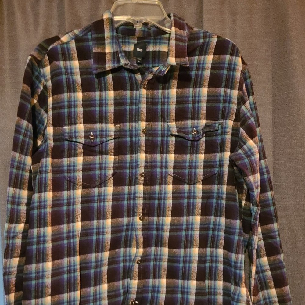Gap Mens XL Multicolor Plaid Button Up Shirt from Japan